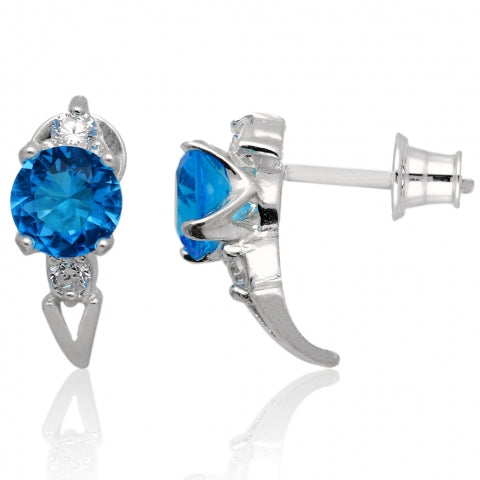 STERLING SILVER STUD EARRINGS - BLUE