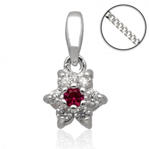 STERLING SILVER NECKLACE - FUSCHIA