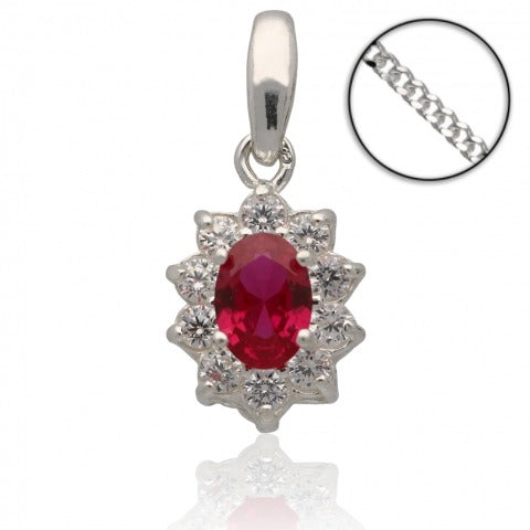 STERLING SILVER NECKLACE - FUSCHIA