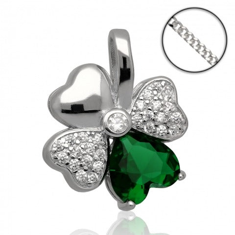 STERLING SILVER NECKLACE - LUCKY CLOVER