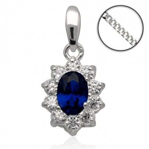 STERLING SILVER NECKLACE - BLUE
