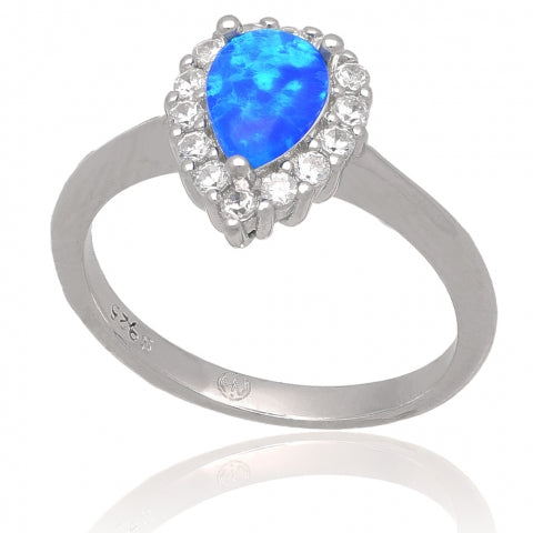 STERLING SILVER RING - BLUE OPAL