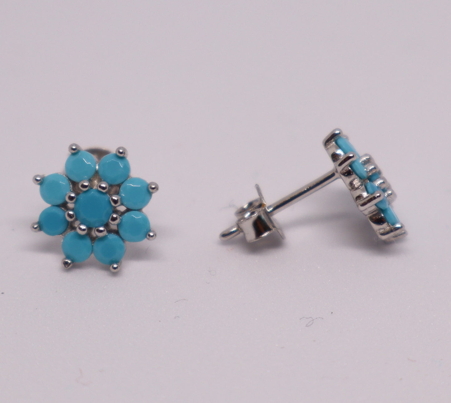 Blue Flower Stud Earrings