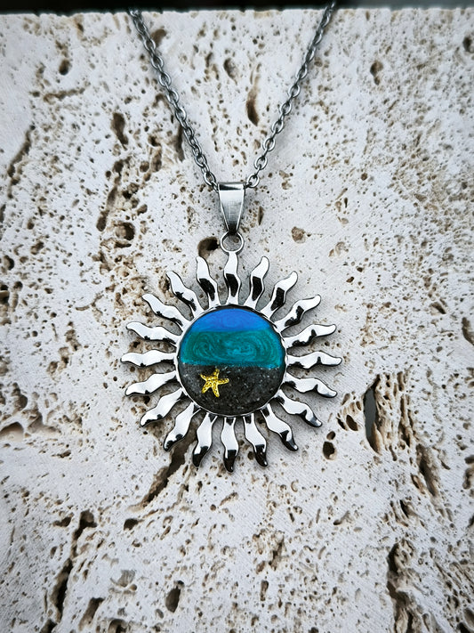 Handmade Resin Sand Necklace | Stainless Steel