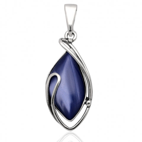 Sterling Silver Mother-of-Pearl Necklace – Oxidized Finish