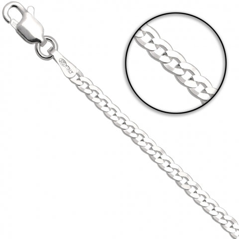 STERLING SILVER CURB NECKLACE
