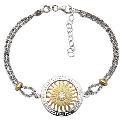 SUN MEDALLION BRACELET - STERLING SILVER
